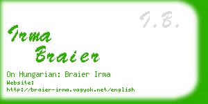 irma braier business card
